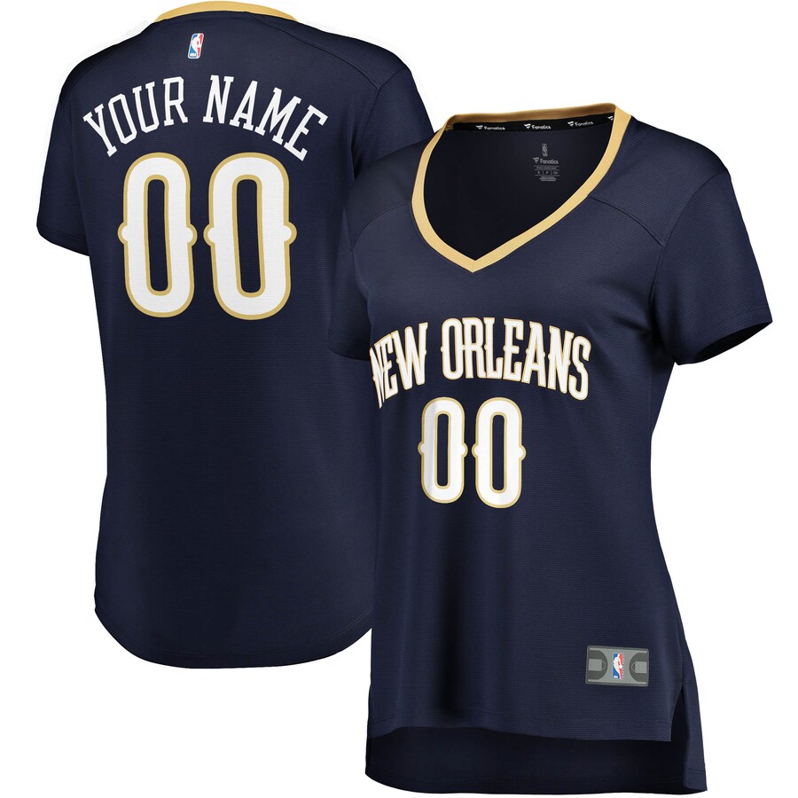 Women's New Orleans Pelicans Fanatics Navy Fast Break Custom Jersey - Icon Edition - Puhuasuan