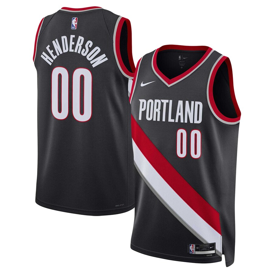 Unisex Portland Trail Blazers Scoot Henderson Nike Black 2023 NBA Draft Swingman Jersey - Icon Edition - Puhuasuan