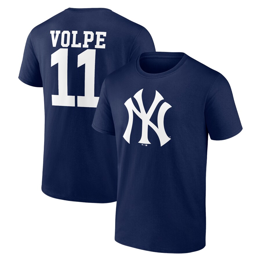 Men's New York Yankees Anthony Volpe Navy Player Icon Name & Number T-Shirt - Puhuasuan