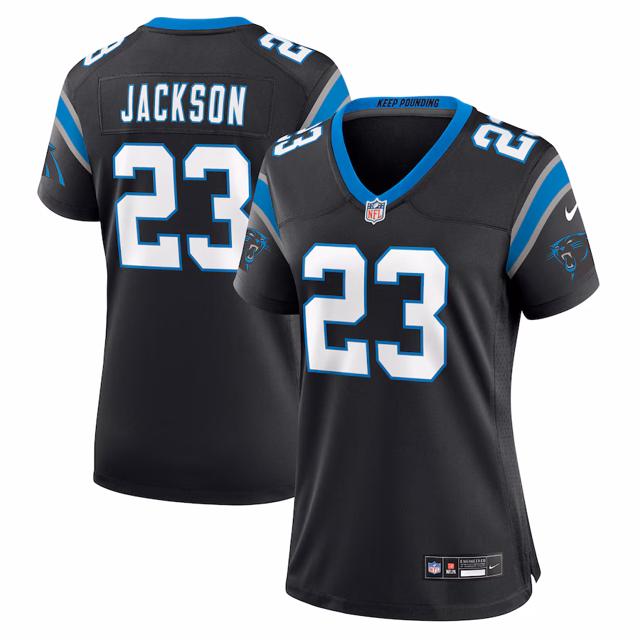 Women's Carolina Panthers Dane Jackson Nike Black Game Jersey - Puhuasuan