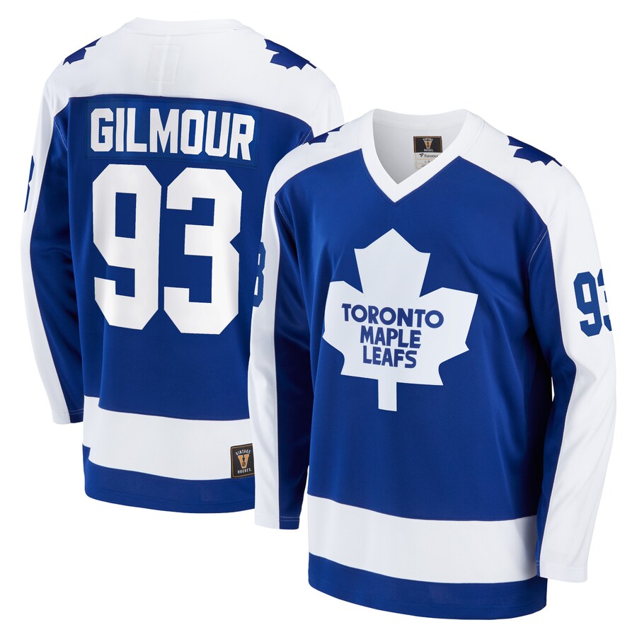 Men's Toronto Maple Leafs Doug Gilmour Fanatics Branded Blue Breakaway Retired Player Jersey - Puhuasuan