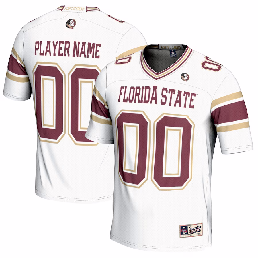 Florida State Seminoles GameDay Greats NIL Pick-A-Player Football Jersey - White - Puhuasuan