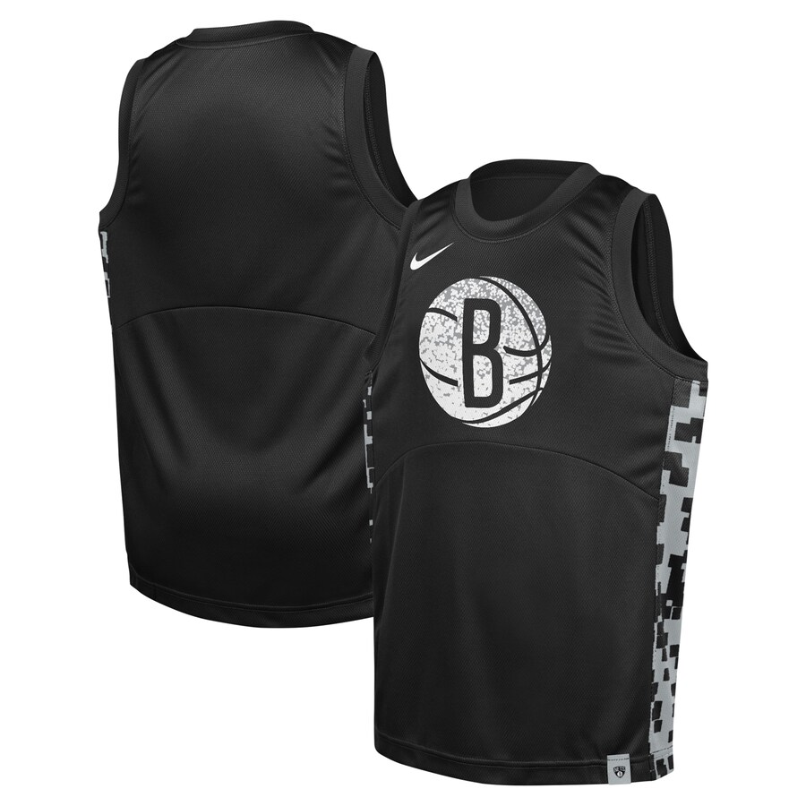 Youth Brooklyn Nets  Nike Black Courtside Starting Five Team Jersey - Puhuasuan