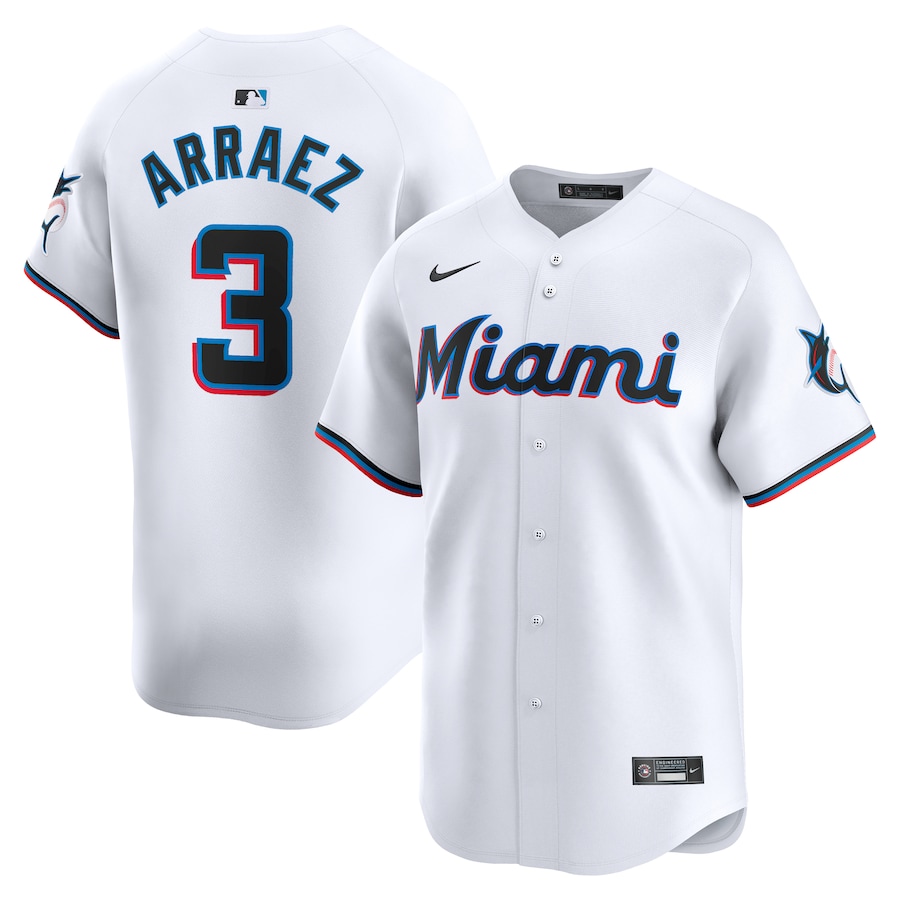 Men's Miami Marlins Luis Arraez Nike White Home Limited Player Jersey - Puhuasuan