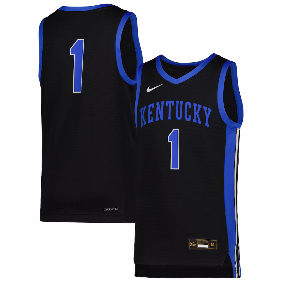 Youth Nike #1 Black Kentucky Wildcats Icon Replica Basketball Jersey - Puhuasuan