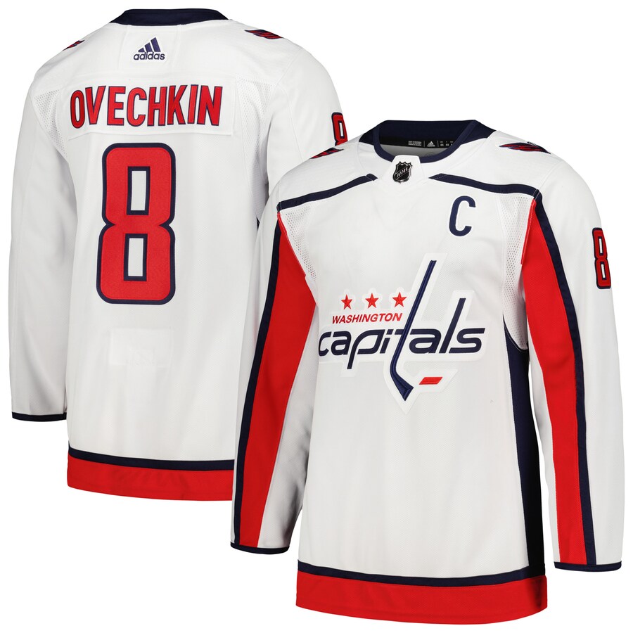 Men's Washington Capitals Alexander Ovechkin adidas White Away Captain Primegreen Authentic Player Jersey - Puhuasuan