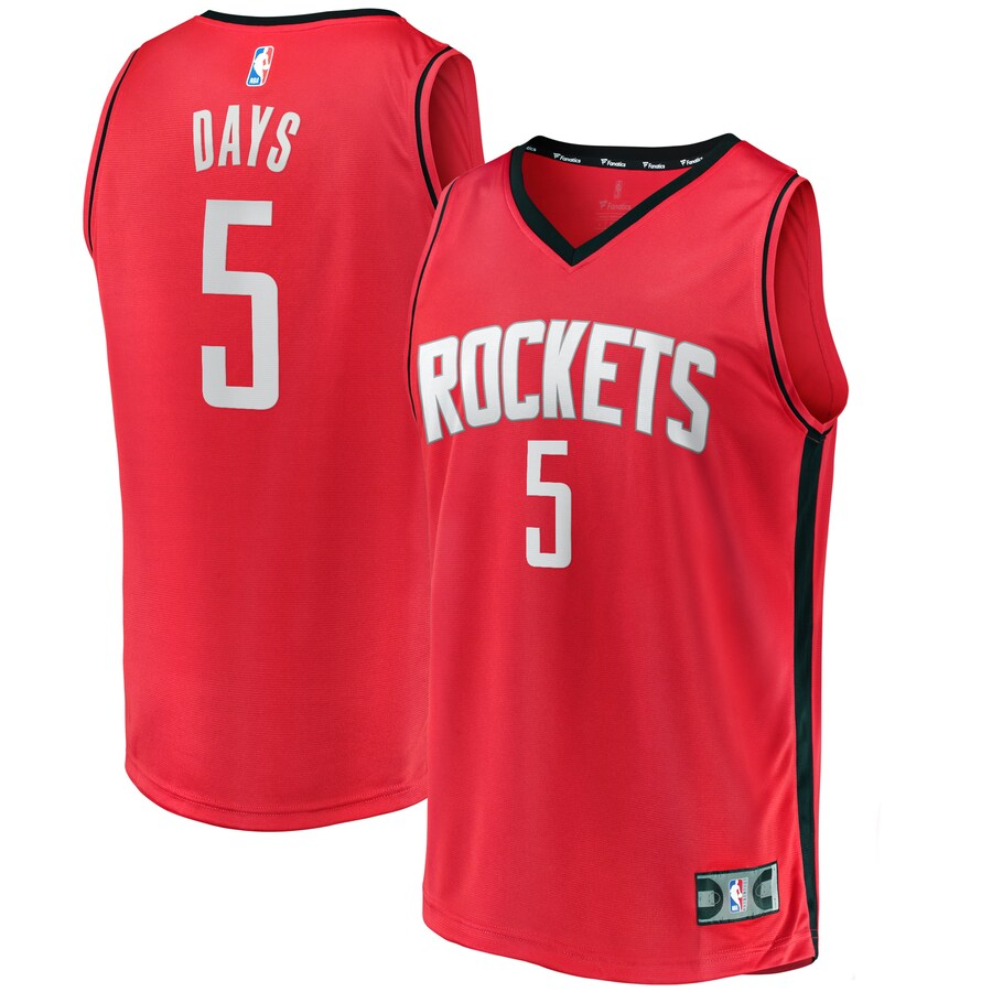 Men's Houston Rockets Darius Days Fanatics Red Fast Break Player Jersey - Icon Edition - Puhuasuan
