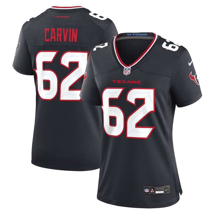 Women's Houston Texans Jerome Carvin Nike Navy Team Game Jersey - Puhuasuan