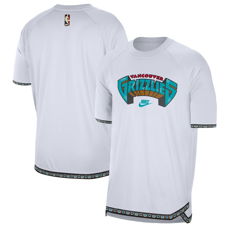 Men's Memphis Grizzlies  Nike White 2024/25 Classic Edition Pregame Shooting T-Shirt - Puhuasuan