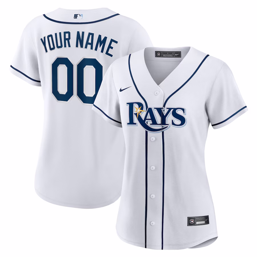 Women's Tampa Bay Rays Nike White Home Replica Custom Jersey - Puhuasuan
