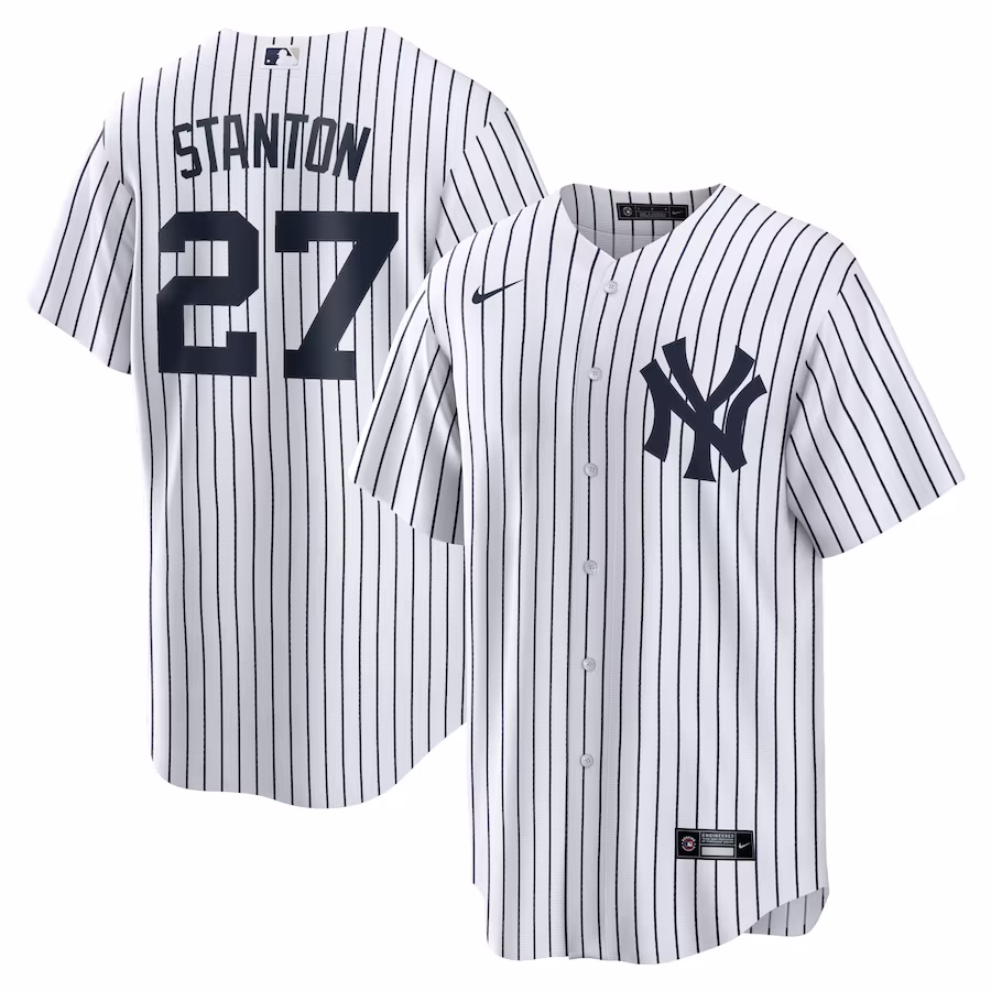 Men's New York Yankees Giancarlo Stanton Nike White Home Replica Player Name Jersey - Puhuasuan