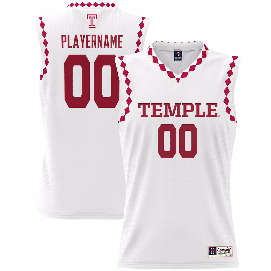 Temple Owls Unisex NIL Pick-A-Player Lightweight Men's Basketball Jersey - White - Puhuasuan