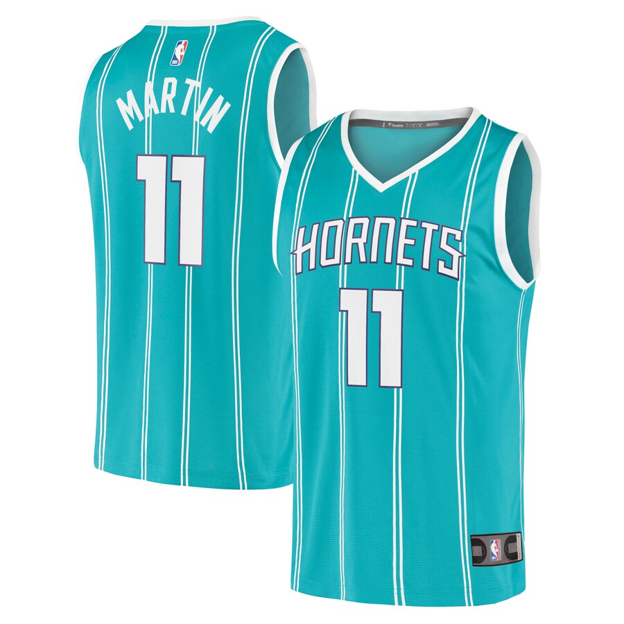 Men's Charlotte Hornets Cody Martin Fanatics Teal Fast Break Replica Jersey - Icon Edition - Puhuasuan