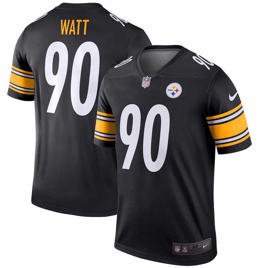 Men's Pittsburgh Steelers T.J. Watt Nike Black Team Legend Player Performance Top - Puhuasuan