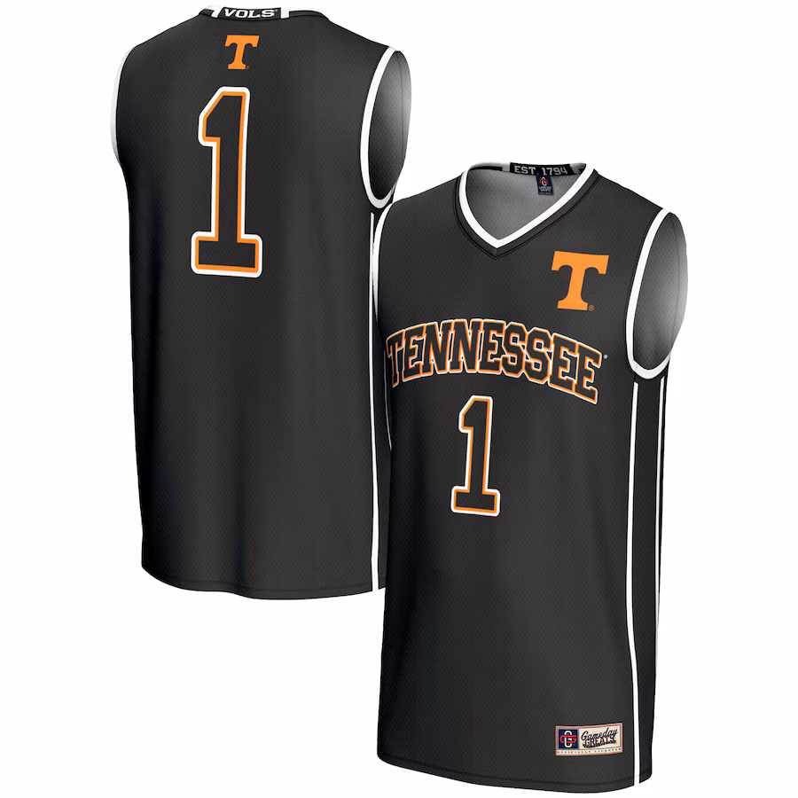 Unisex GameDay Greats #1 Black Tennessee Volunteers Lightweight Basketball Jersey - Puhuasuan