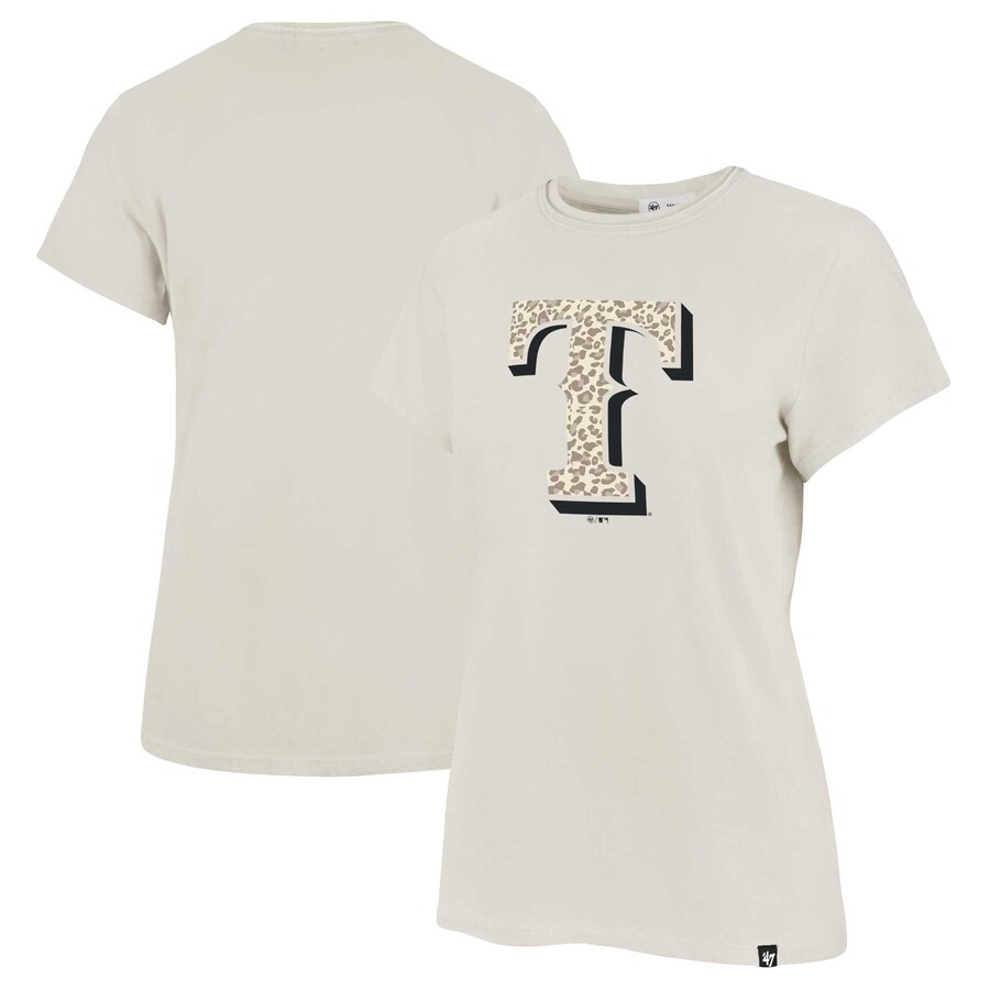 Women's Texas Rangers '47 Oatmeal Panthera Frankie T-Shirt - Puhuasuan