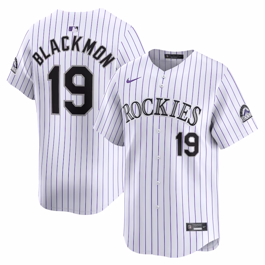 Men's Colorado Rockies Charlie Blackmon Nike White Home Limited Player Jersey - Puhuasuan