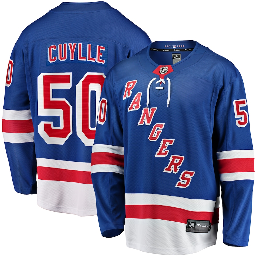 Men's New York Rangers Will Cuylle Fanatics Blue Home Premier Breakaway Player Jersey - Puhuasuan