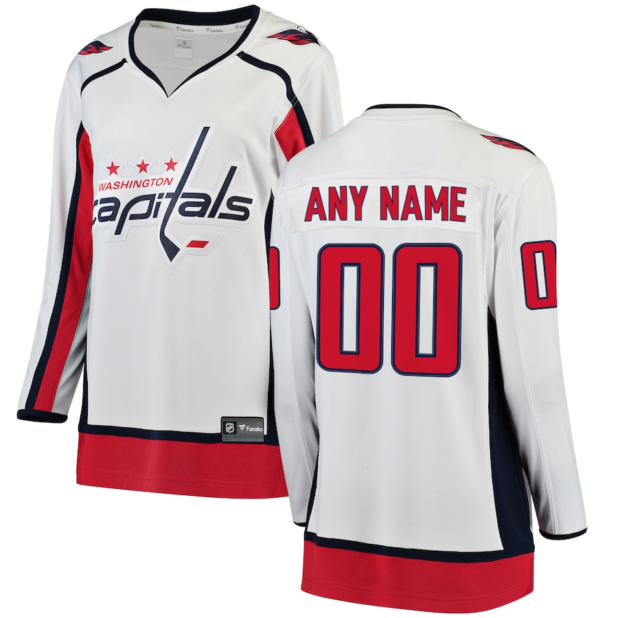 Women's Washington Capitals Fanatics White Away Breakaway Custom Jersey - Puhuasuan