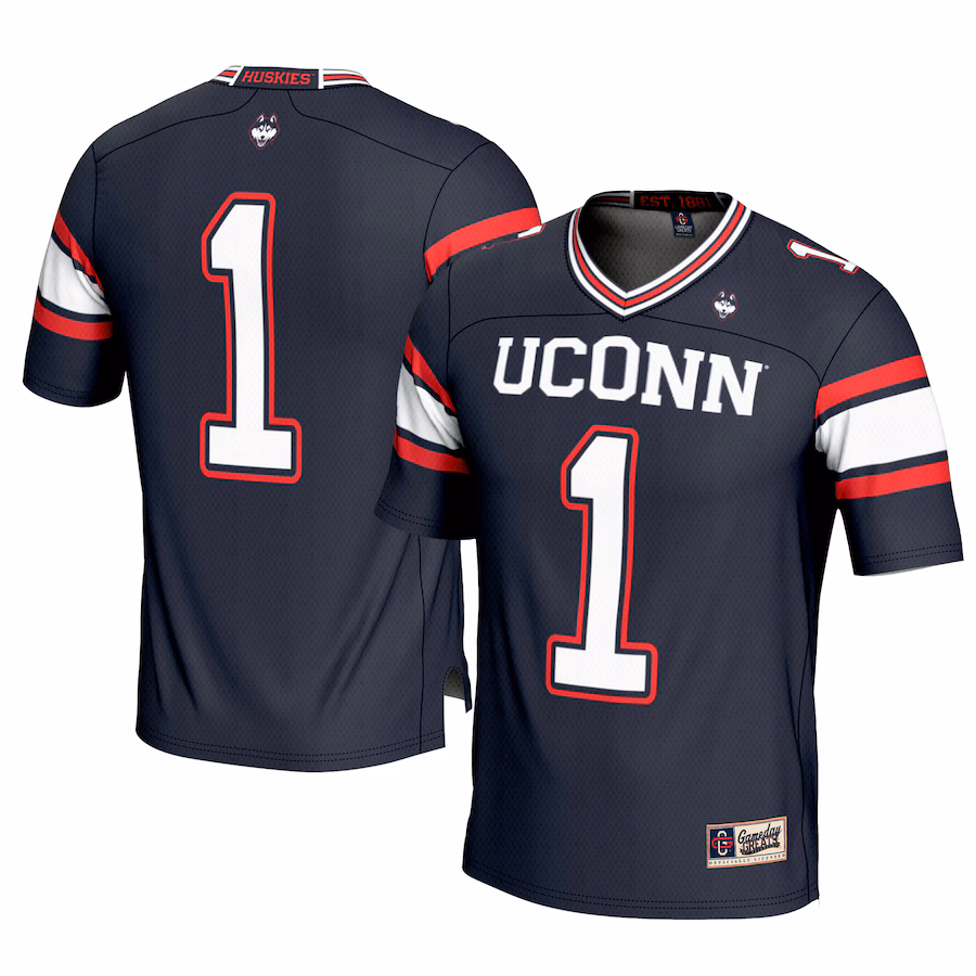 Men's GameDay Greats #1 Navy UConn Huskies Football Jersey - Puhuasuan