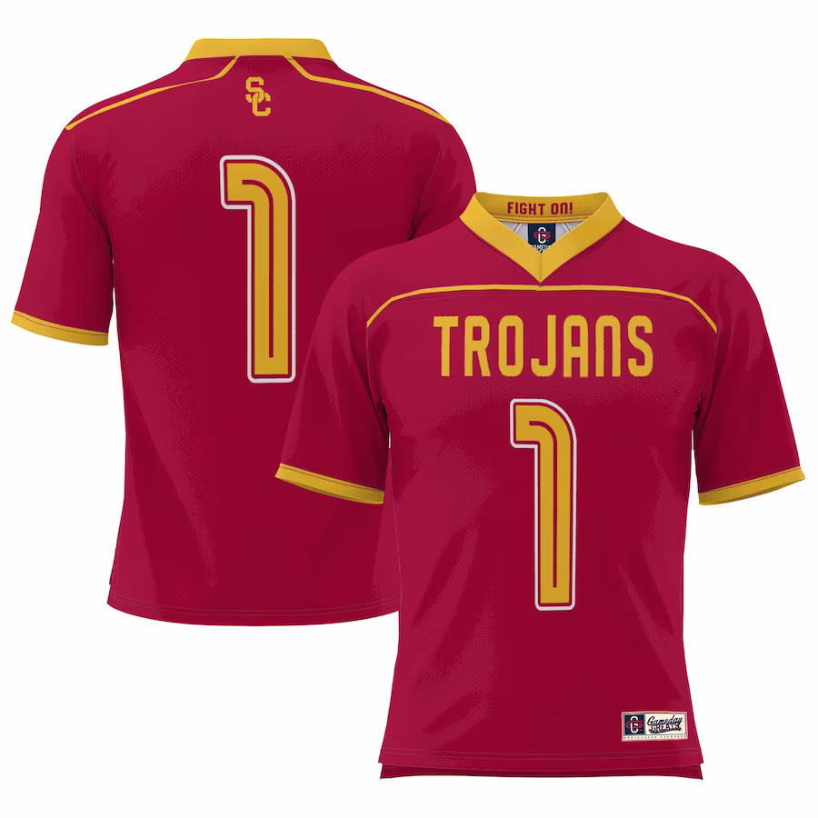 USC Trojans GameDay Greats Youth #1 Lightweight Lacrosse Jersey - Cardinal - Puhuasuan