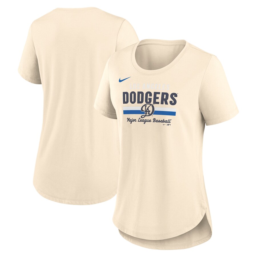 Women's Los Angeles Dodgers Nike Cream City Connect Lockup Tri-Blend T-Shirt - Puhuasuan
