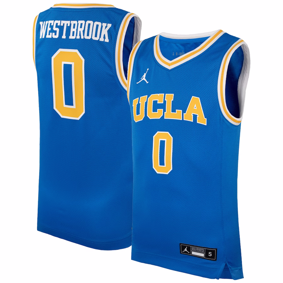 #0 UCLA Bruins Jordan Brand Youth Icon Replica Basketball Jersey - Blue - Puhuasuan