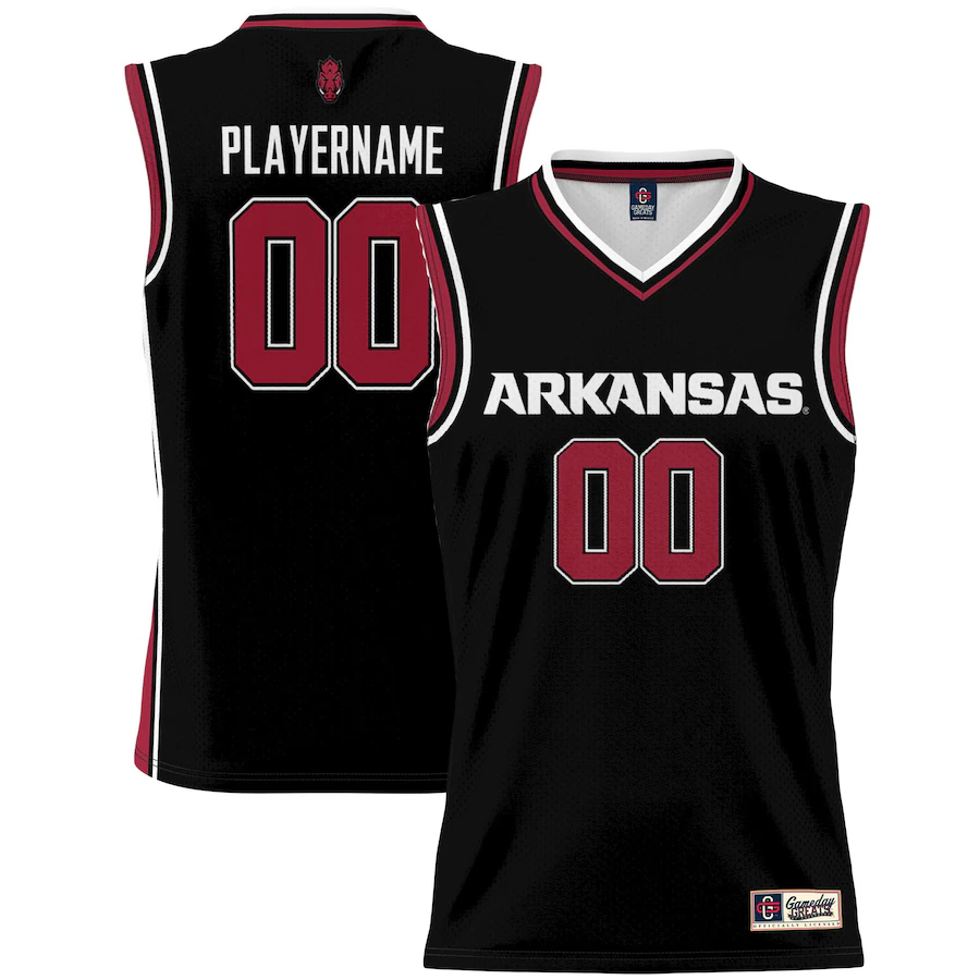 Arkansas Razorbacks Unisex NIL Pick-A-Player Lightweight Men's Basketball Jersey - Black - Puhuasuan