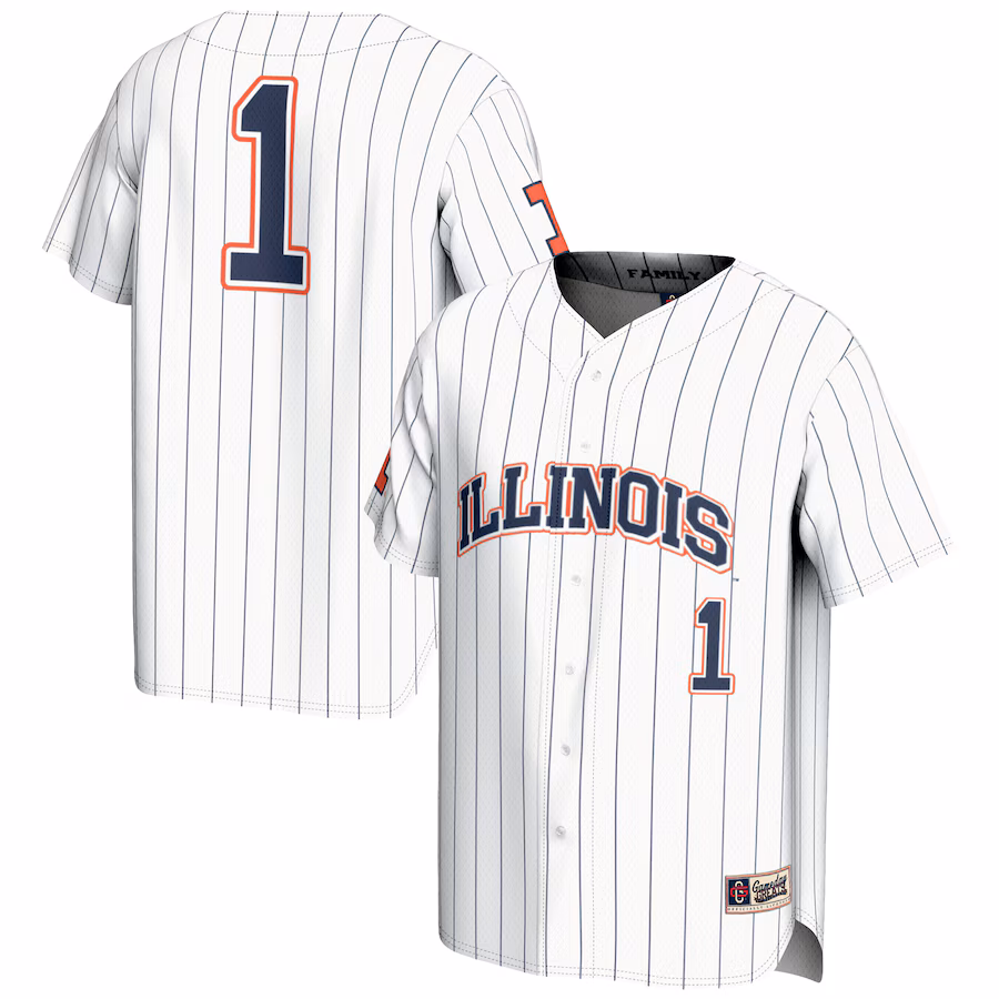Unisex GameDay Greats #1 White Illinois Fighting Illini Lightweight Baseball Jersey - Puhuasuan