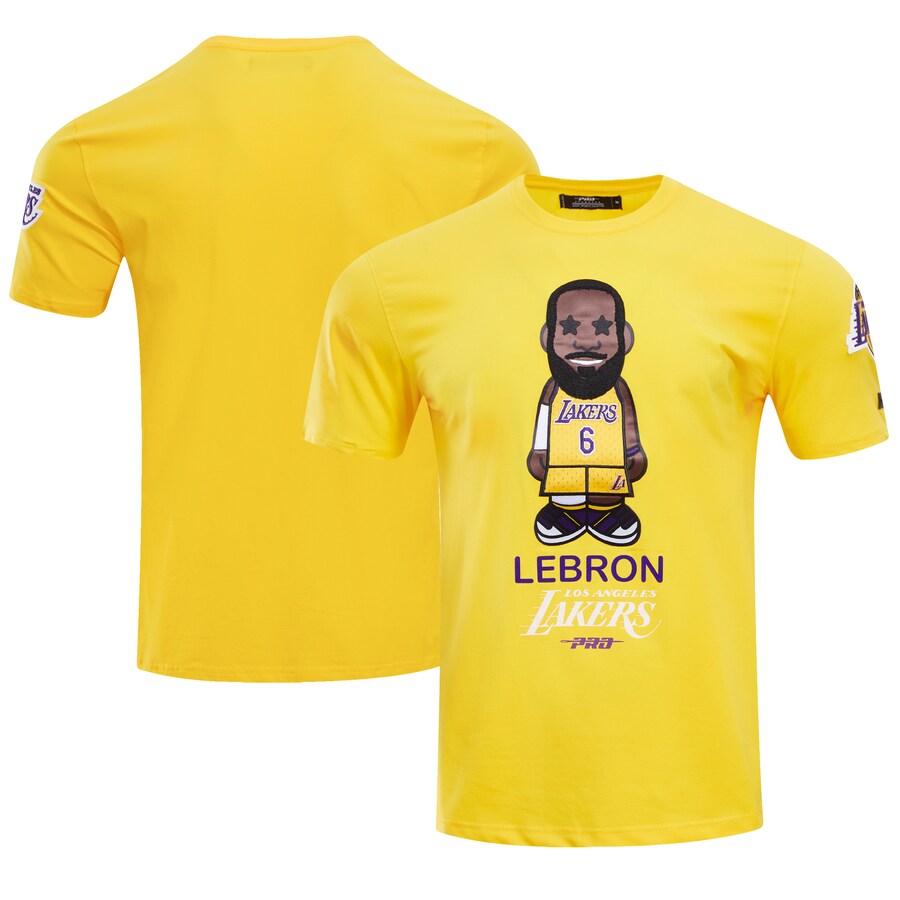Men's Los Angeles Lakers LeBron James Pro Standard Gold #6 Caricature T-Shirt - Puhuasuan