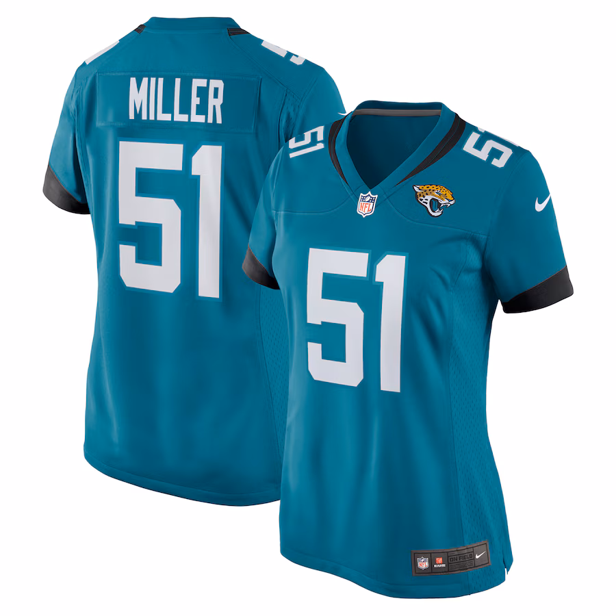 Women's Jacksonville Jaguars Ventrell Miller Nike  Teal  Game Jersey - Puhuasuan