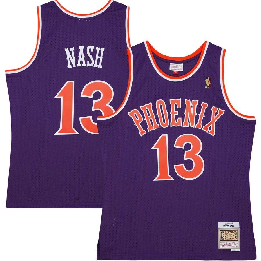Men's Phoenix Suns Steve Nash Mitchell & Ness Purple 2001/02 Hardwood Classics Swingman Jersey - Puhuasuan