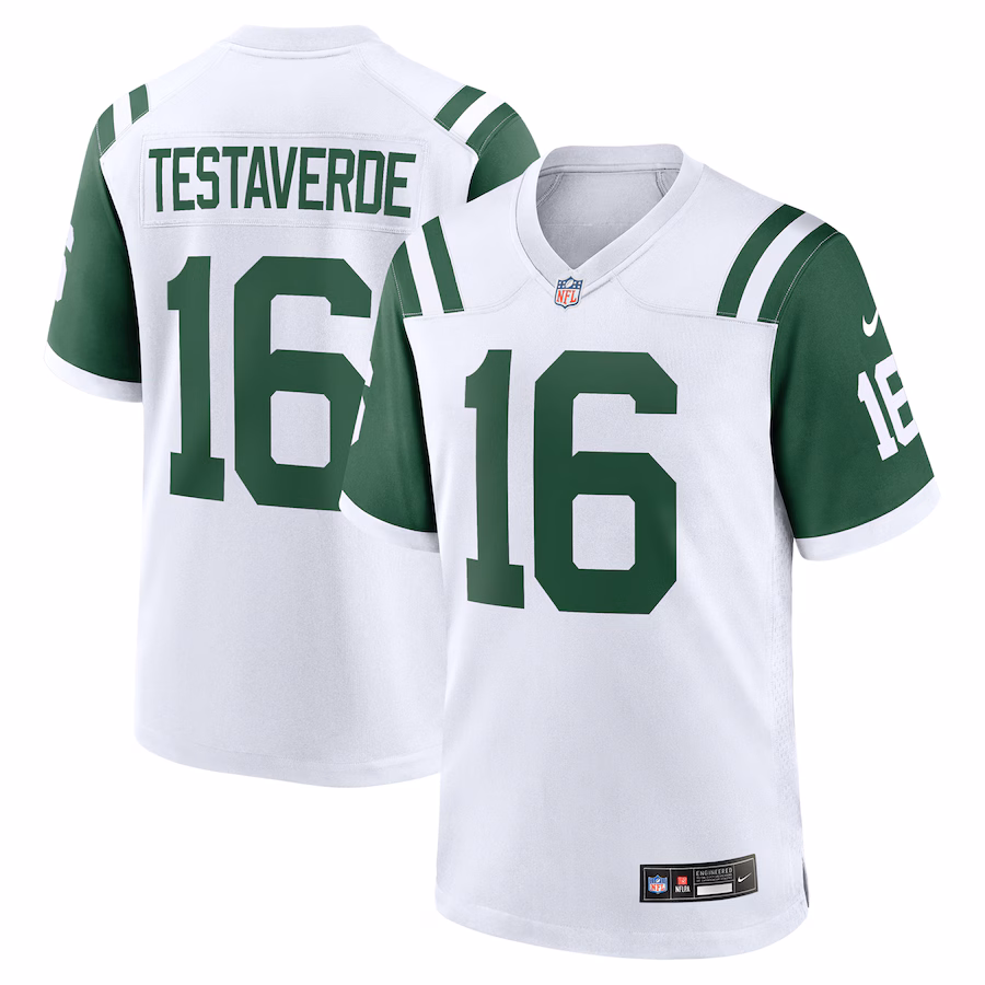 Men's New York Jets Vinny Testaverde Nike White Classic Alternate Retired Player Game Jersey - Puhuasuan