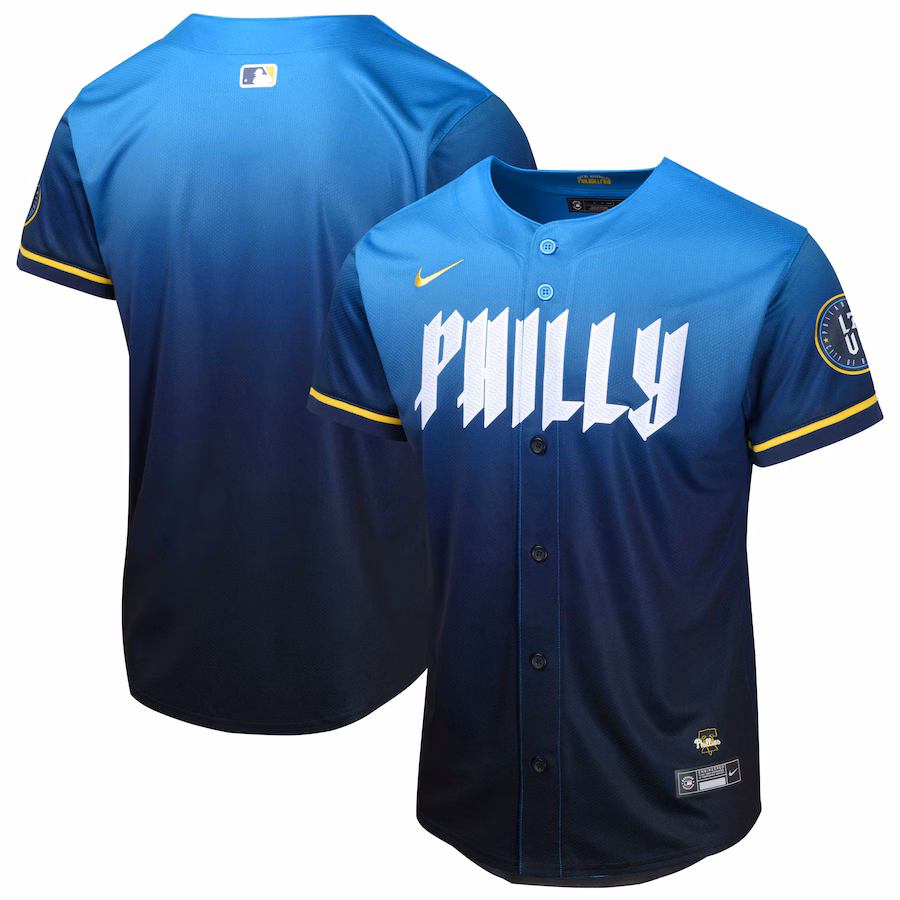 Youth Philadelphia Phillies  Nike Blue 2024 City Connect Limited Jersey - Puhuasuan