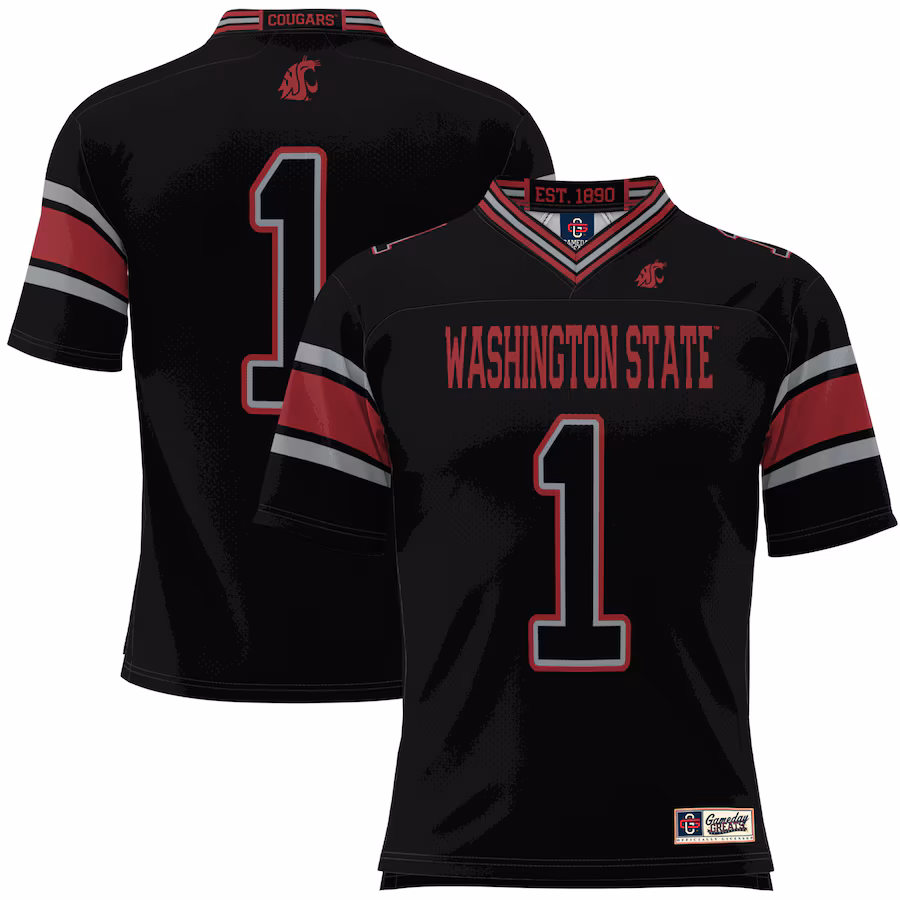Youth GameDay Greats #1 Black Washington State Cougars Football Jersey - Puhuasuan