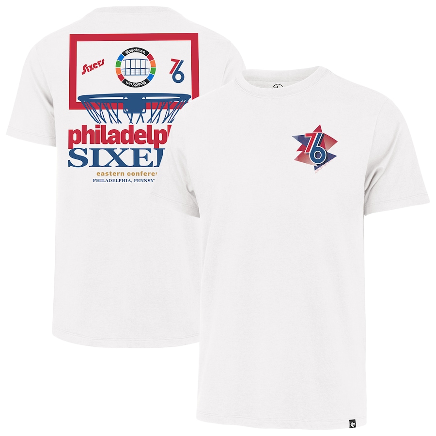 Men's Philadelphia 76ers  '47 White City Edition Backboard T-Shirt - Puhuasuan
