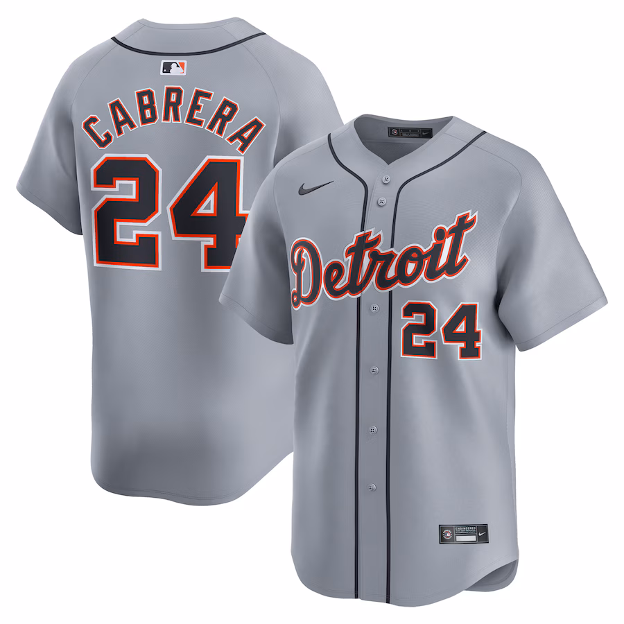 Men's Detroit Tigers Miguel Cabrera Nike Gray Road Limited Player Jersey - Puhuasuan