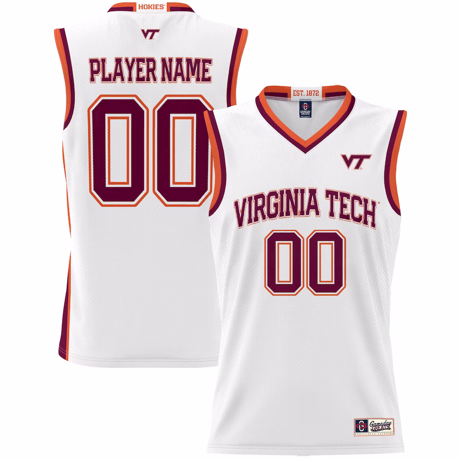Virginia Tech Hokies GameDay Greats Unisex  Lightweight NIL Pick-A-Player Basketball Jersey - White - Puhuasuan
