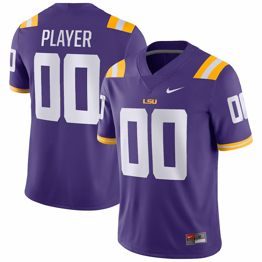 LSU Tigers Nike Pick-A-Player NIL Replica Football Jersey - Purple - Puhuasuan