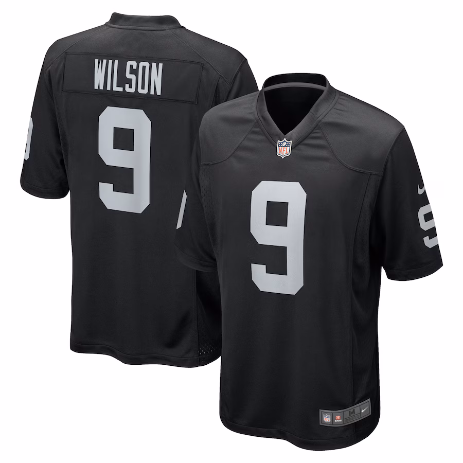 Men's Las Vegas Raiders Tyree Wilson Nike Black Game Jersey - Puhuasuan