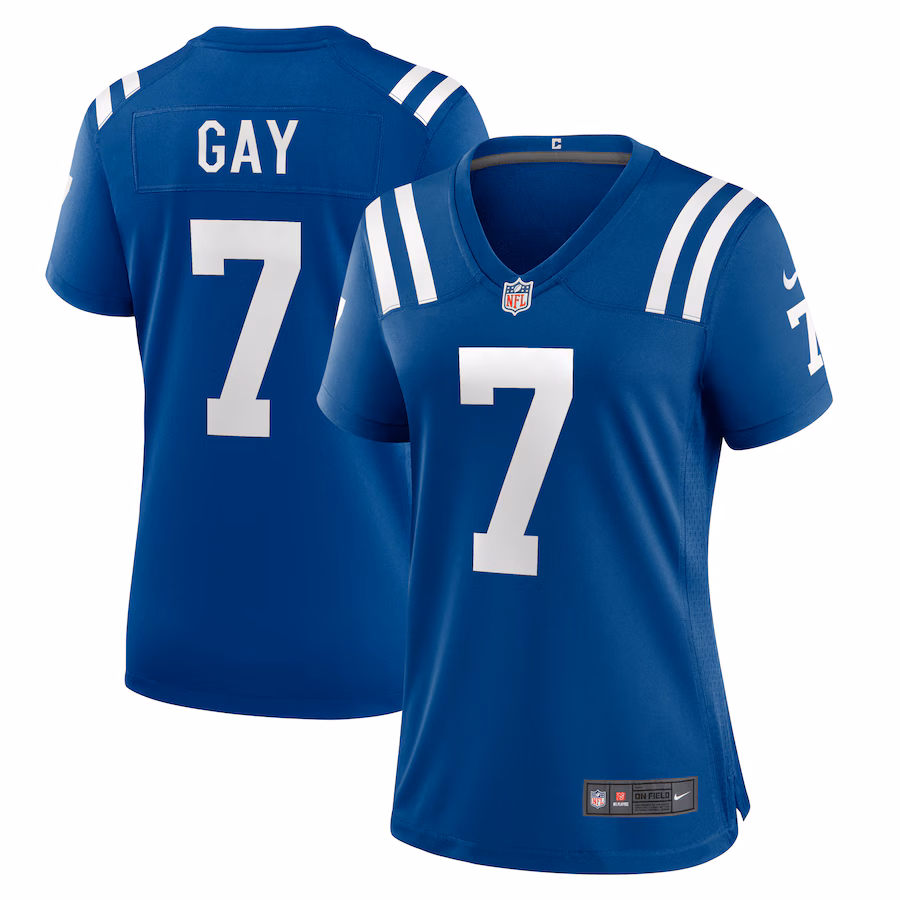Women's Indianapolis Colts Matt Gay Nike Royal Team Game Jersey - Puhuasuan