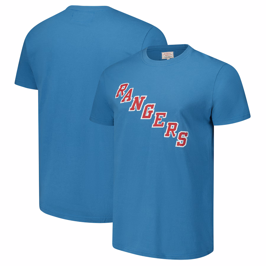 Men's New York Rangers American Needle Blue Brass Tacks T-Shirt - Puhuasuan