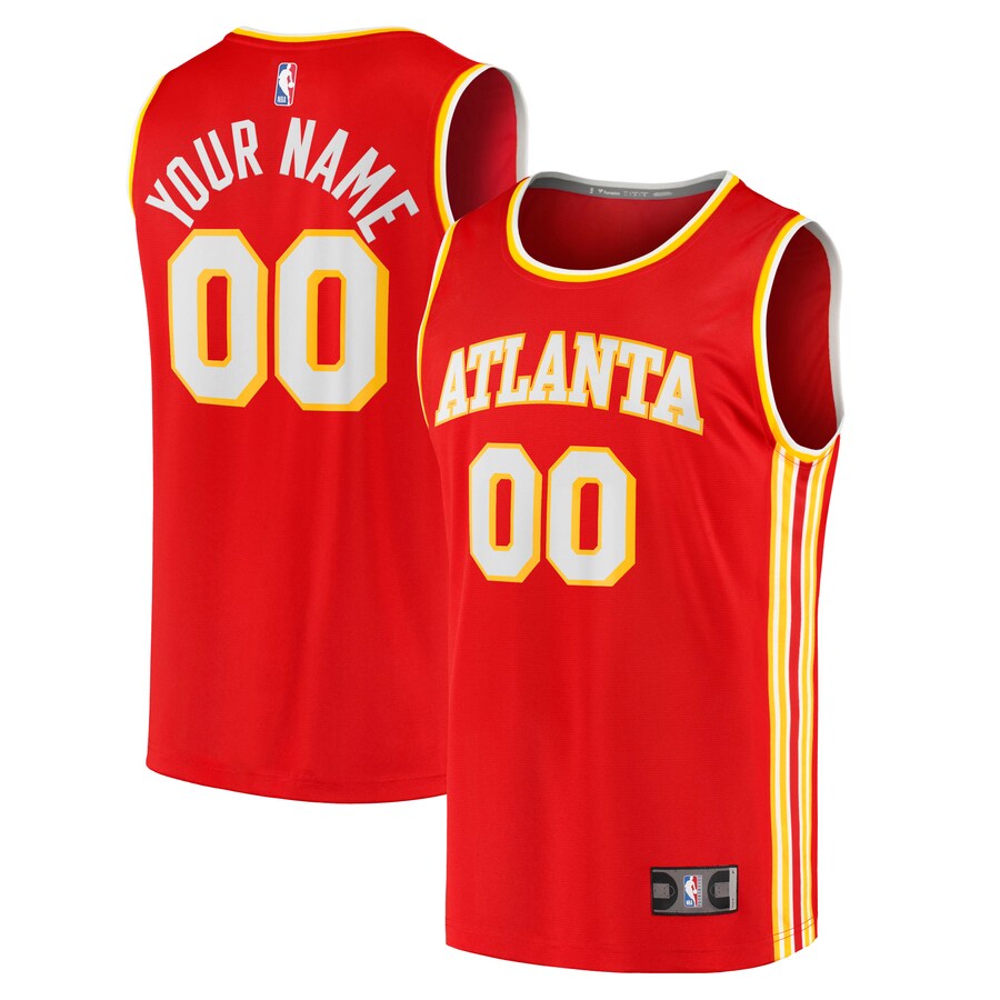 Men's Atlanta Hawks Fanatics Red Fast Break Replica Custom Jersey - Icon Edition - Puhuasuan