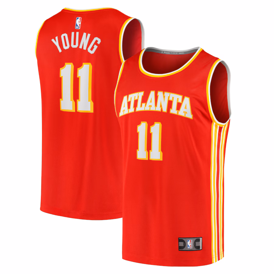 Men's Atlanta Hawks Trae Young Fanatics Red Fast Break Replica Jersey - Icon Edition - Puhuasuan