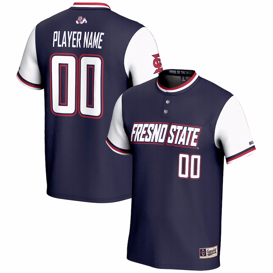 Fresno State Bulldogs GameDay Greats NIL Pick-A-Player Lightweight Softball Jersey - Navy - Puhuasuan