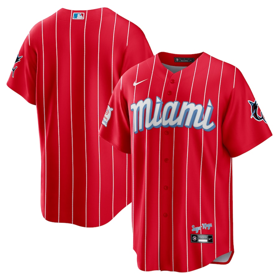 Men's Miami Marlins Nike Red City Connect Replica Jersey - Puhuasuan