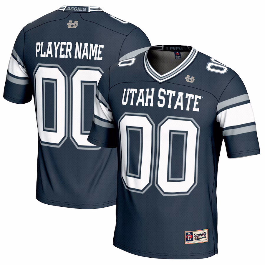 Utah State Aggies GameDay Greats NIL Pick-A-Player Football Jersey - Navy - Puhuasuan