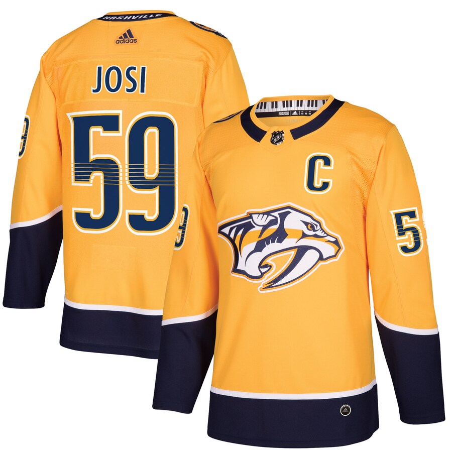 Men's Nashville Predators Roman Josi adidas Gold Home Authentic Player Jersey - Puhuasuan