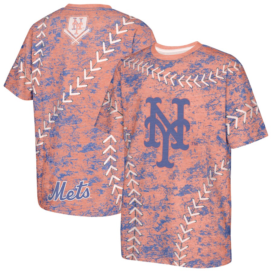 Youth New York Mets Orange Slide Score Bold T-Shirt - Puhuasuan