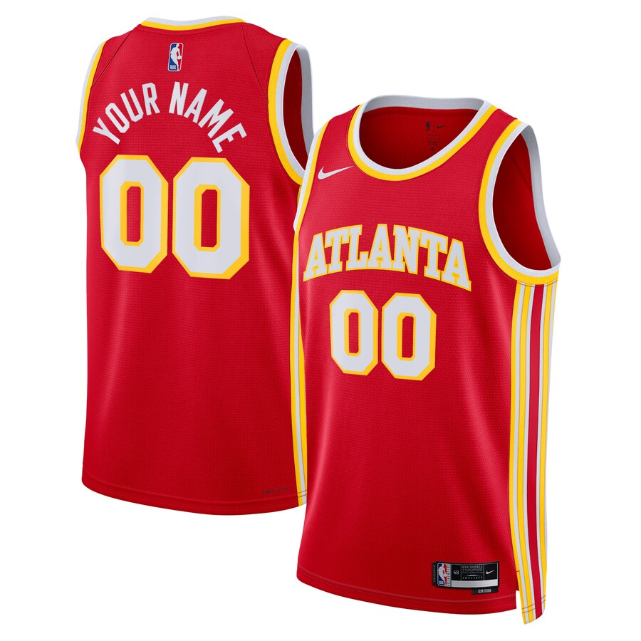 Unisex Atlanta Hawks Nike Red Swingman Custom Jersey - Icon Edition - Puhuasuan